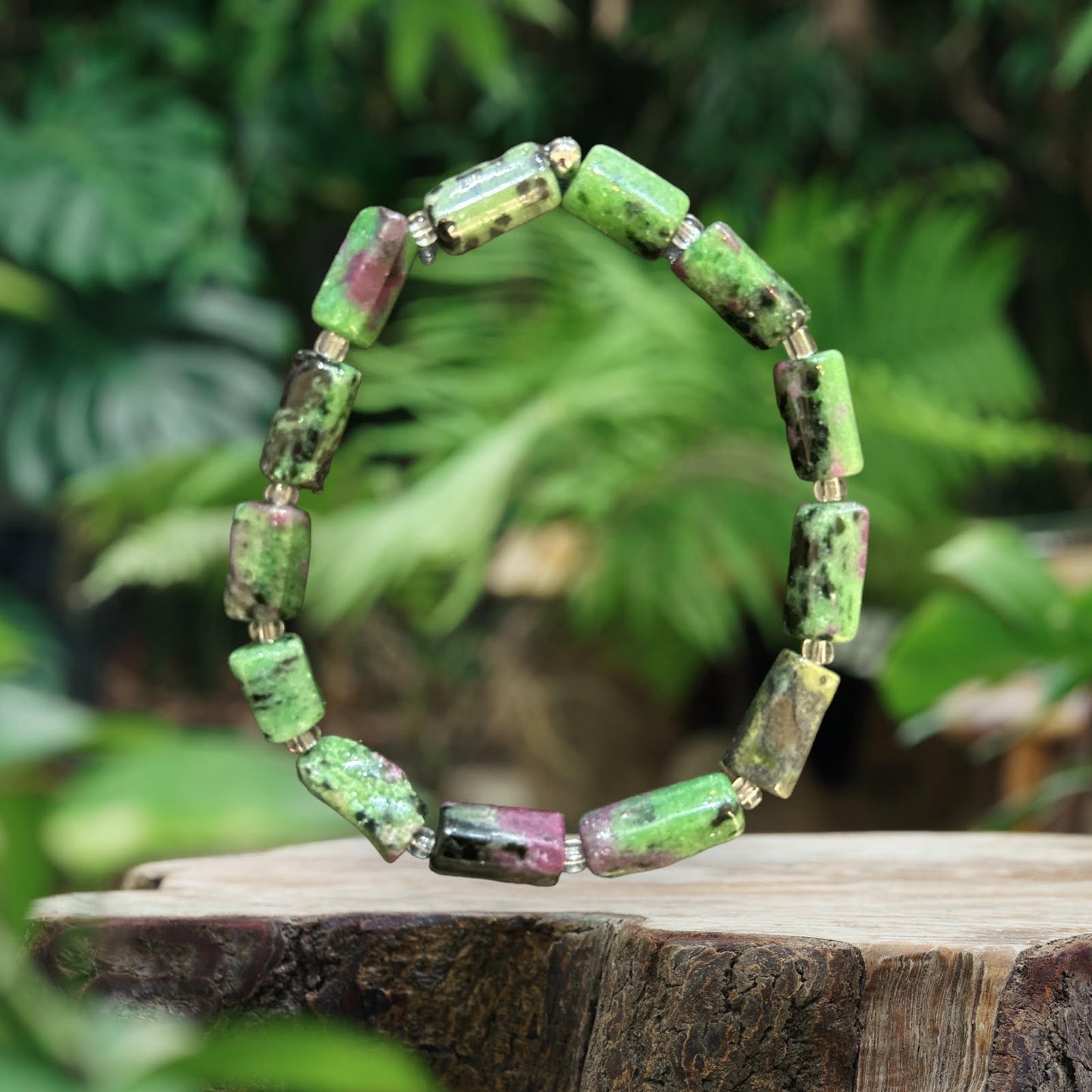 Bracelet Ruby on Zoisite Rectangle