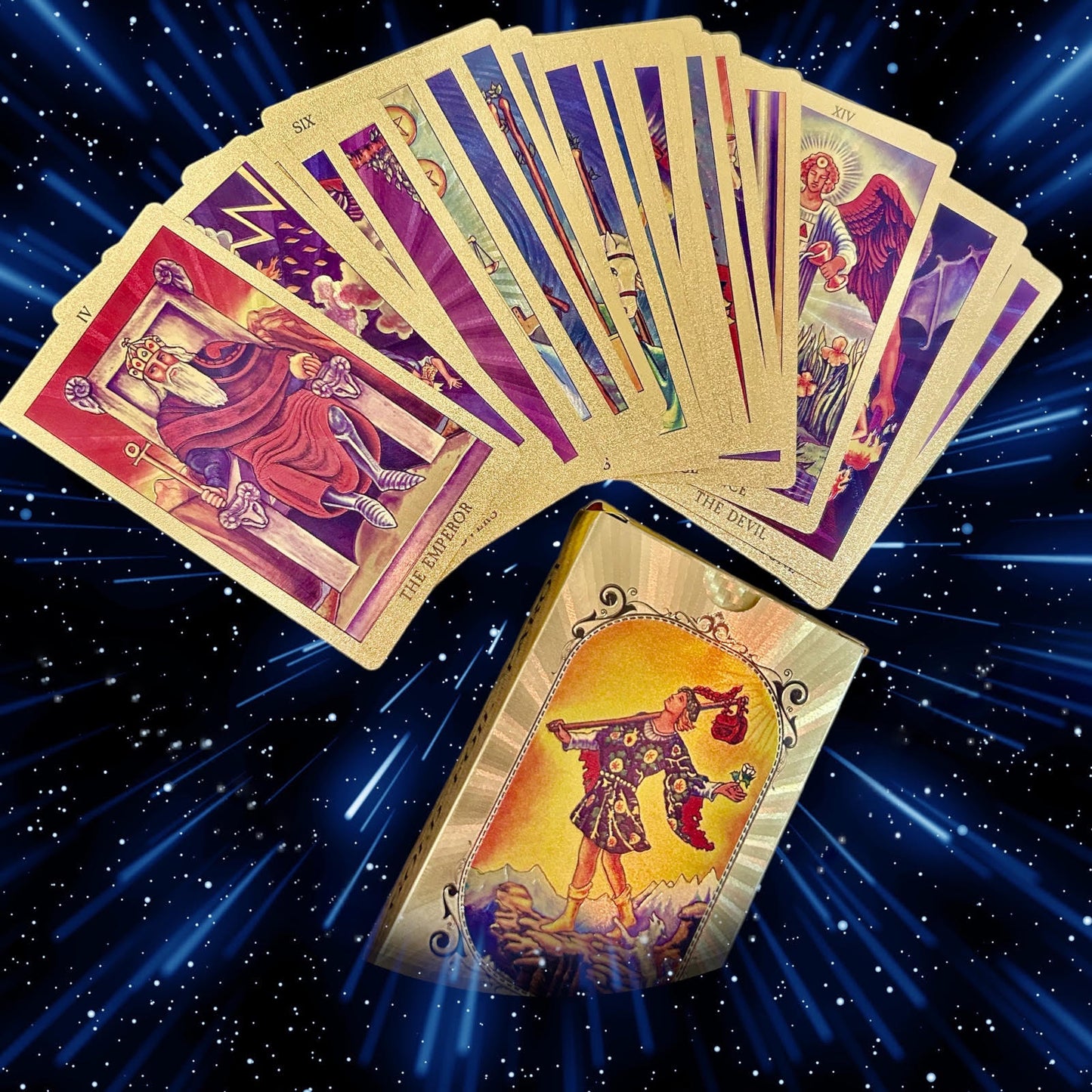 Ոսկե փայլաթիթեղի Tarot