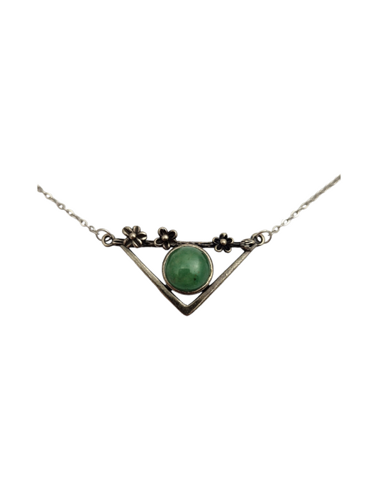 Aventurine triangle pendant 3.5cm