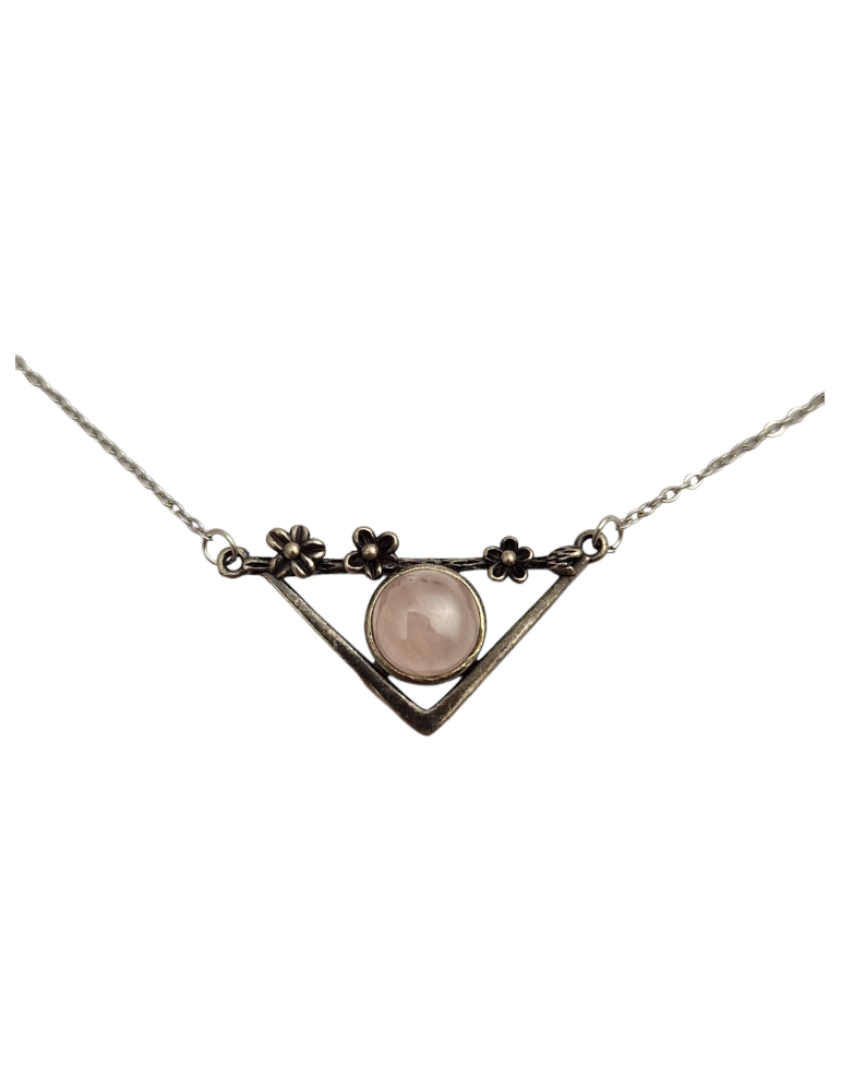 Triangle pendant in Rose Quartz 3.5cm