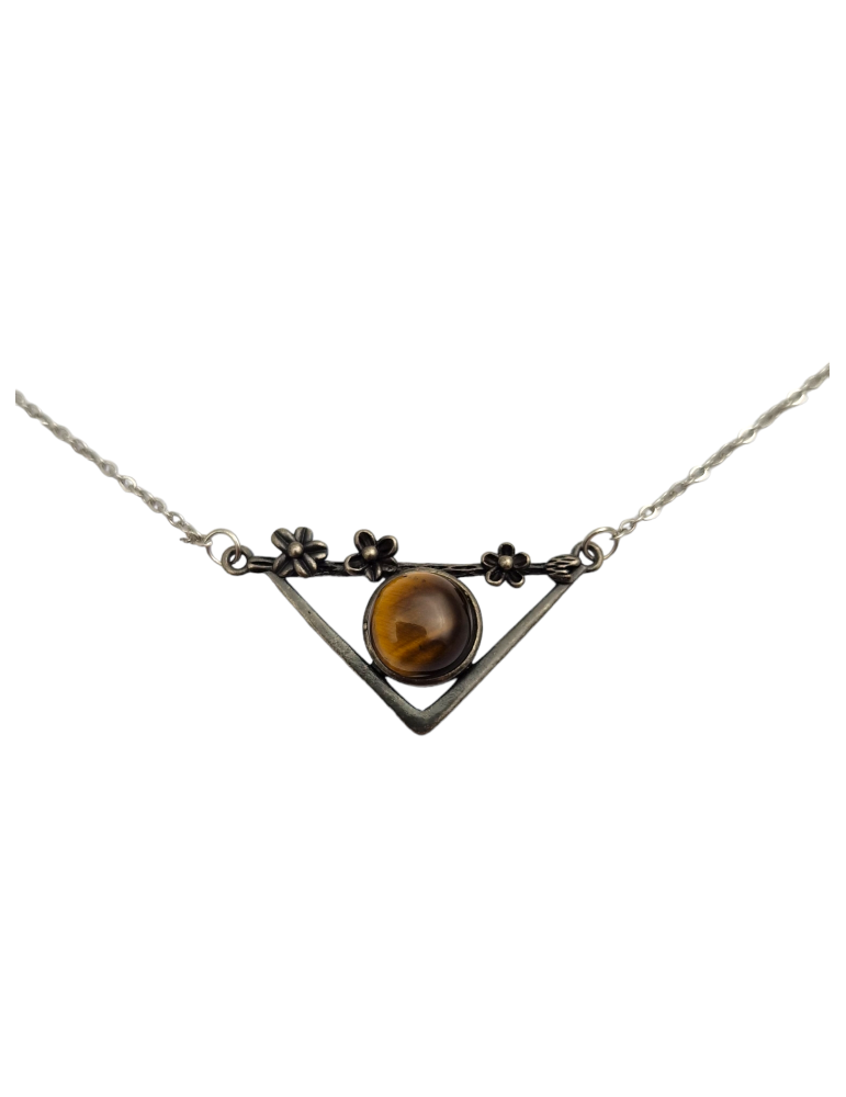 Tiger Eye triangle pendant 3.5cm