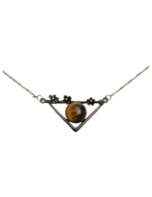 Tiger Eye triangle pendant 3.5cm