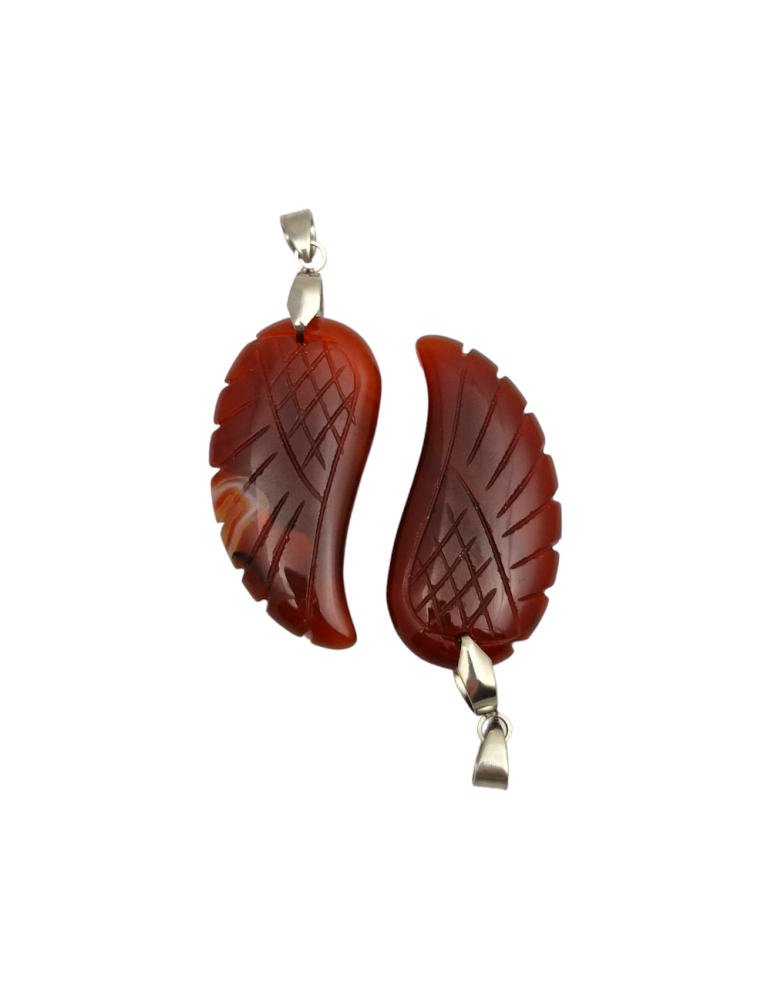 Carnelian Wing Pendant 4cm