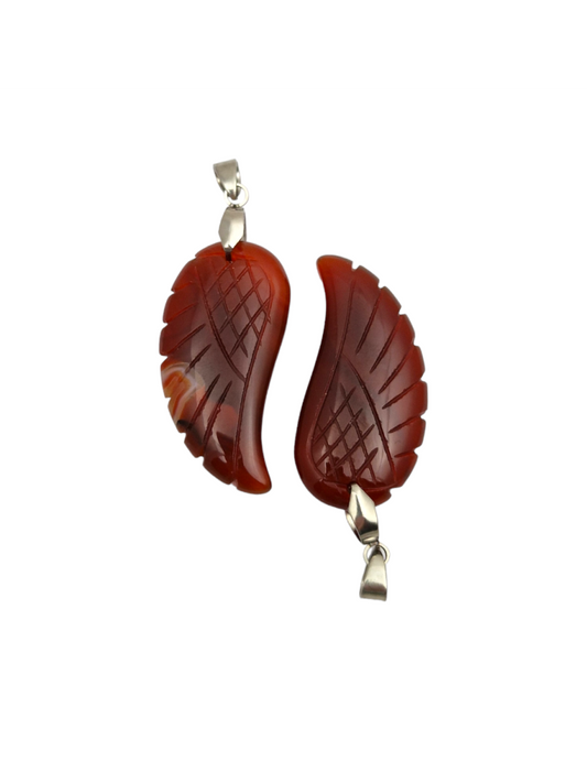 Carnelian Wing Pendant 4cm