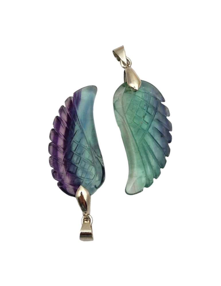 Fluorite Wing Pendant 4cm